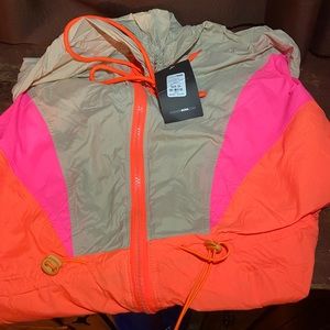 Women’s colorful wind breaker jacket.